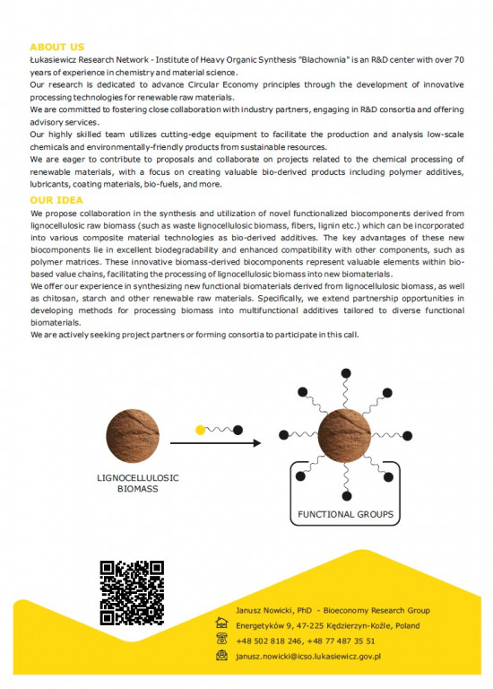 HORIZON-JU-CBE-2024-IA-04 Circular and SSbD bio-based construction and building materials with functional properties