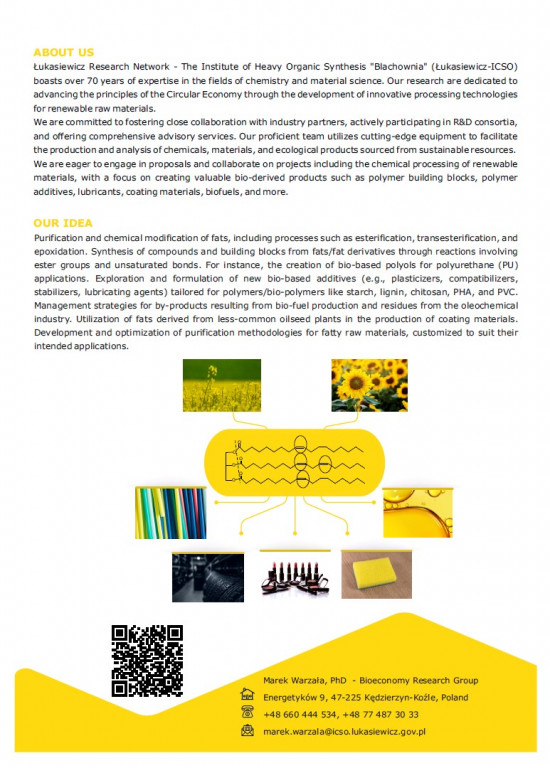 HORIZON-JU-CBE-2024-IAFlag-01 Modification of fats into bio-ingredients for formulations