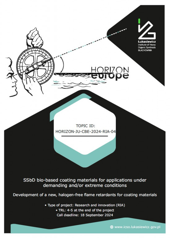 HORIZON-JU-CBE-2024-RIA-04 SSbD bio-based coating materials for applications under demanding and/or extreme conditions Development of a new, halogen-free flame retardants for coating materials